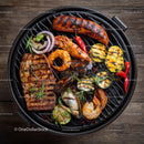 Grilled Seafood and Vegetables on a Barbecue Grill