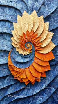 Colorful Spiral Shell Art with Intricate Textures and Vivid Colors