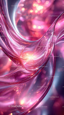 Elegant Abstract Pink Glass Swirl with Light Effects