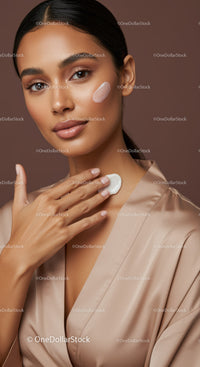 Portrait of a Young Woman Applying Facial Moisturizer for Beautiful Skin