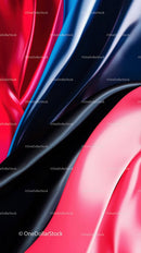 Colorful Abstract Flowing Lines with Glossy Metallic Texture