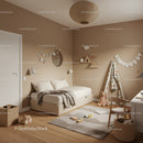 Cozy Children's Bedroom with Playful Decorations and Soft Lighting