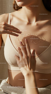 Woman Applying Body Oil for Glowing Skin in Natural Light
