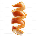 Fresh Orange Peels and Slices on White Background