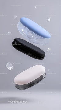 Stylish Modern Contact Lens Cases in Blue Black and White