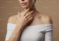 Woman Applying Body Lotion with Smooth Skin and Soft Glow