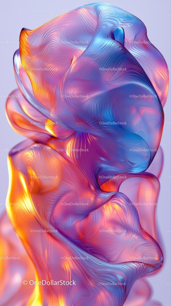 Abstract Fluid Art with Vibrant Pink Purple Orange Colors