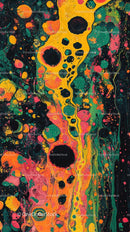 Colorful Abstract Fluid Art with Bold Organic Shapes and Patterns