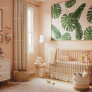 Modern Nursery Room with Botanical Wall Art and Cozy Decor