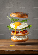 Deconstructed Bagel with Fried Egg and Sun-Dried Tomatoes
