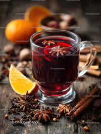 Delicious Mulled Wine with Spices and Orange Slices