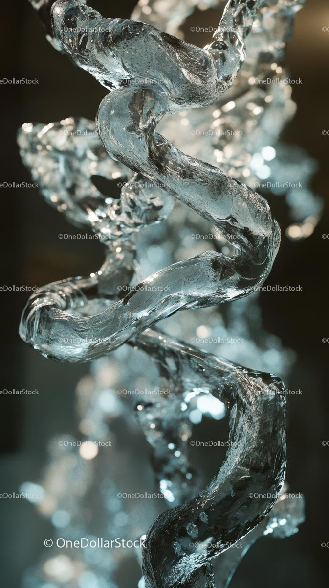 Intricate Ice Sculpture with Elegant Frozen Curves