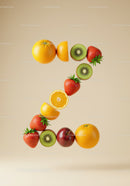 Number Seven Composed of Fresh Vibrant Fruits