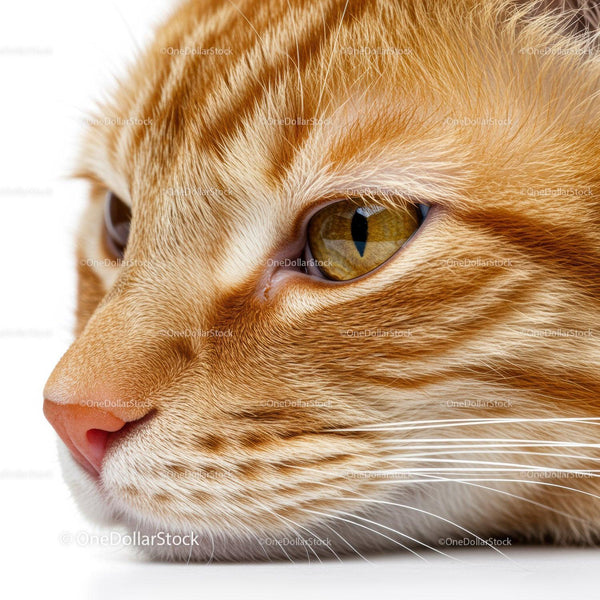 Close Up of Relaxed Ginger Cat Resting Peacefully
