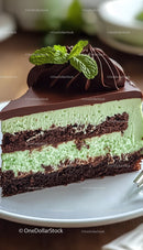 Chocolate Mint Layer Cake with Fresh Mint Garnish