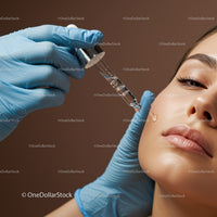Close-up of Woman Receiving Cosmetic Facial Injection in a Beauty Clinic