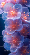 Close-up of Transparent Hydrangea Flowers with Vibrant Colors