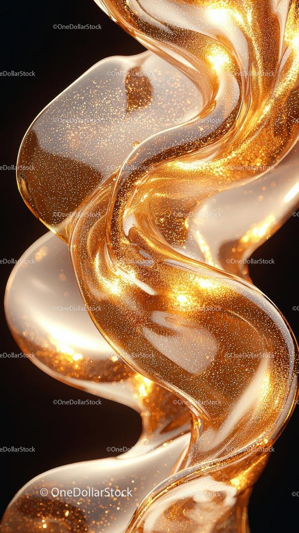 Elegant Gold Liquid Swirl with Sparkling Metallic Effect