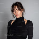Stylish Woman in Black Clothing with Jewelry in Studio Portrait