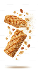 Crunchy Peanut Caramel Energy Bars with Nuts