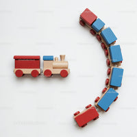 Colorful Wooden Toy Train Set for Kids Plays and Learning Action