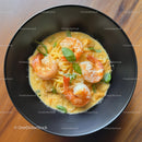Seafood Pasta with Shrimp and Fresh Basil in Creamy Sauce