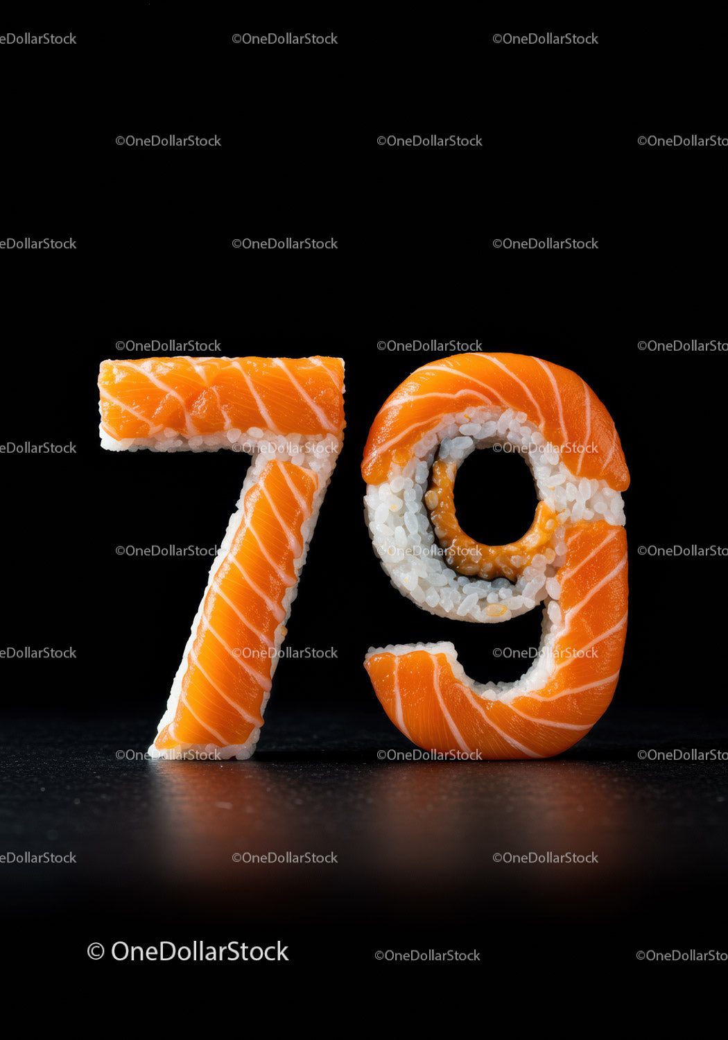 Number Seventy Nine Crafted from Fresh Salmon Sushi
