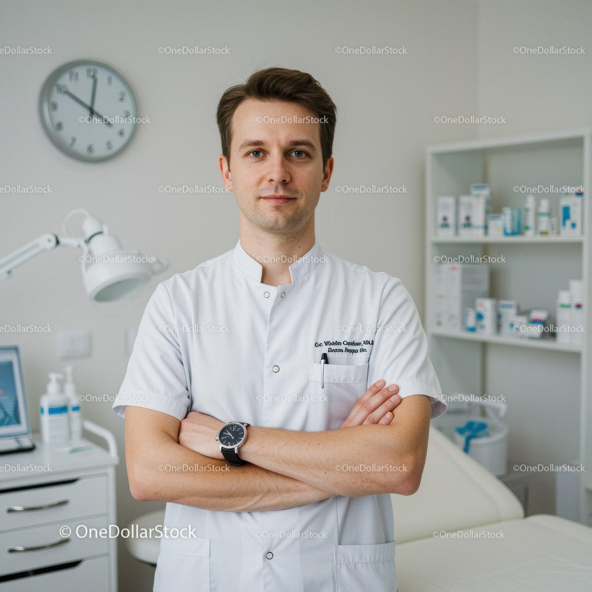 Professional Healthcare Worker in Clinical Environment with Medical Equipment