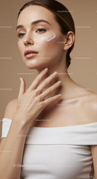 Close-Up of Woman Applying Face Cream for Skincare Ritual