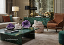 Elegant Living Room with Decorative Amethyst and Quartz Crystals