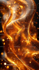 Elegant Golden Glitter Swirl with Sparkling Particles for Festive Design