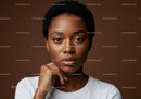 Elegant Portrait of a Young Woman with Natural Beauty and Freckles