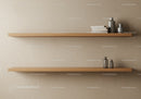 Modern Wooden Wall Shelves with Decorative Bottles and Books