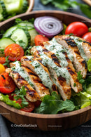 Grilled Chicken Salad with Cherry Tomatoes and Fresh Vegetables