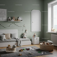 Cozy Children's Bedroom with Playful Decor and Natural Light