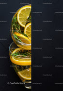 Refreshing lemon and rosemary infused sparkling water