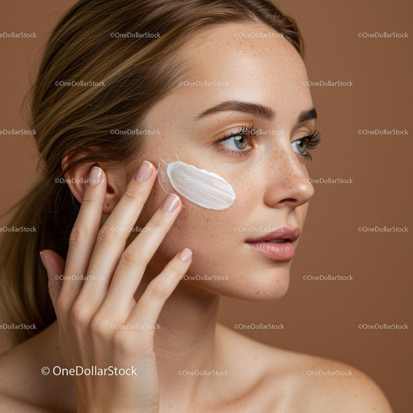 Young Woman Applying Face Cream for Skincare Routine