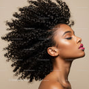 Profile of woman with voluminous natural curly hair