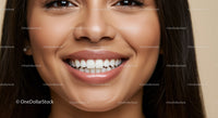 Close up of happy woman smiling with healthy teeth