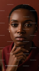 Elegant Portrait of African Woman with Natural Beauty and Short Curly Hair