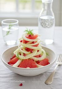 Refreshing fennel and grapefruit salad with pomegranate seeds
