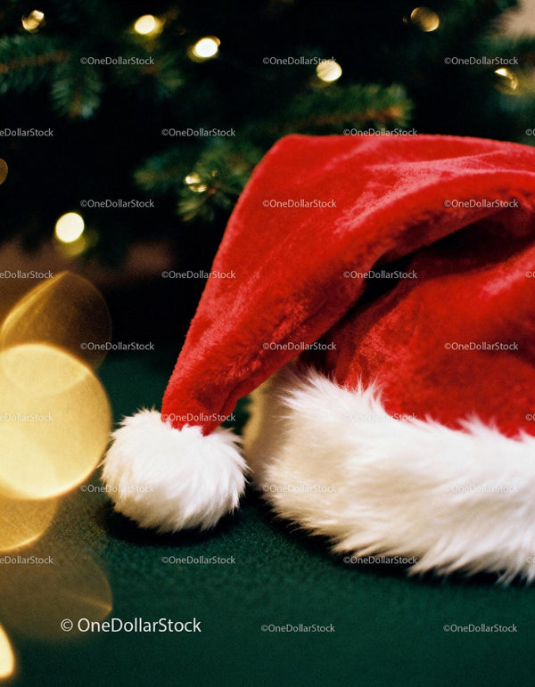 Cozy Santa Hat with Christmas Lights Glow