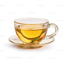 Elegant Clear Glass Tea Cup with Amber Liquid for Refreshing Drinks