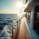 Luxury Sailing Yacht on Calm Sea at Sunset