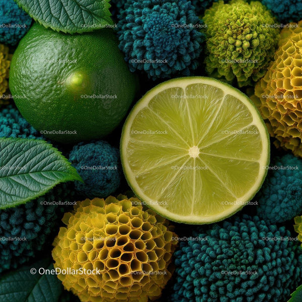Vibrant Green Lime and Colorful Floral Decor