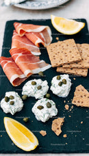 Appetizer Platter with Cream Cheese, Capers, and Ham