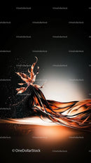Flowing Abstract Liquid Splash with Metallic Textures