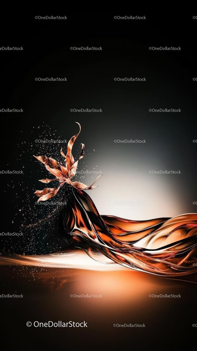 Flowing Abstract Liquid Splash with Metallic Textures