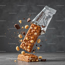 High protein peanut chocolate nutrition bars with nuts