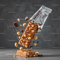 High protein peanut chocolate nutrition bars with nuts